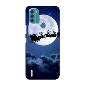 Чехол Санта Клаус для Nokia C31 (Санта - луна)