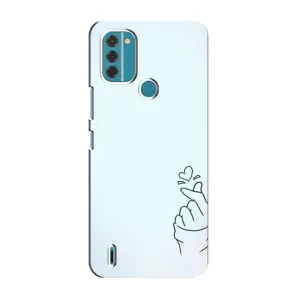 Чехлы (Знак сердечка) на Nokia C31 (Сердце на голубом)