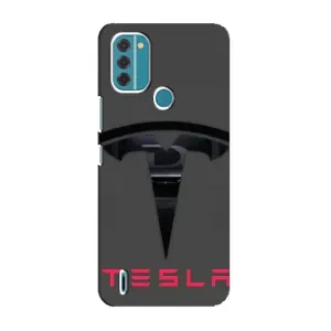 Силиконовый бампер с картинкой машины на Nokia C31 (Logo TESLA)