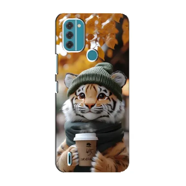 Чехол с рисунком «Тигр с кофе» для Nokia C31 Чехол с рисунком «Тигр с кофе» для Nokia C31