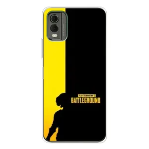 Чехол (TPU) с картинкой "Лого Пабг" на Нокиа С32 (Battlegrounds)