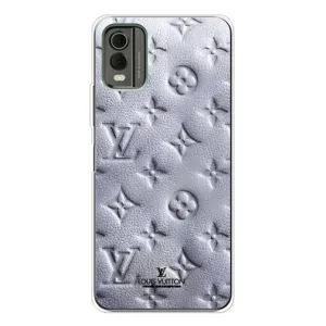 Текстурный Чехол Louis Vuitton для Нокиа С32 (Белый ЛВ)