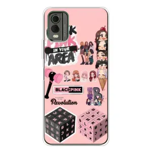 Чехлы с картинкой для Nokia C32 (BLACK PINK коллаж)