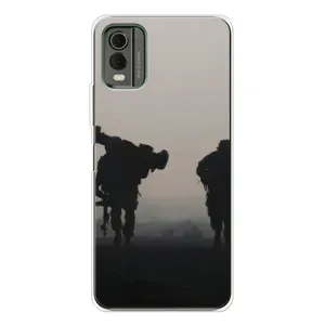 Чехлы на военную тематику для Nokia C32 (Бой солдат)