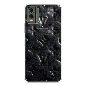 Текстурный Чехол Louis Vuitton для Нокиа С32 (Черный ЛВ)