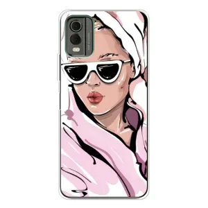 Чехол с картинкой Модные Девчонки Nokia C32 (Девушка в халате)