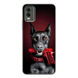 Чехол ДОБЕРМАН для Nokia C32 (Доберман злой)