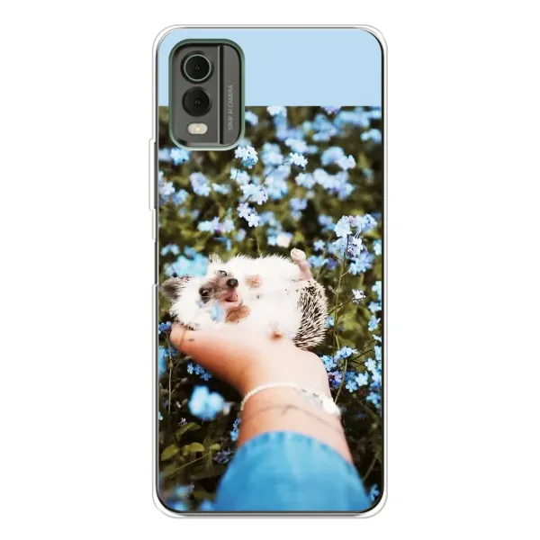 Чехол с рисунком «Ежик на руках» для Nokia C32 Чехол с рисунком «Ежик на руках» для Nokia C32