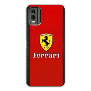Силиконовый бампер с картинкой машины на Nokia C32 (Ferrari Logo)