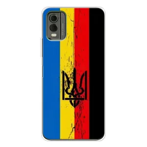 Чехлы УПА (Красно-Чёрный) на Nokia C32 (Флаг УПА)