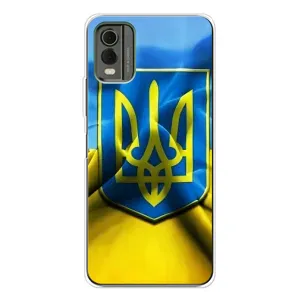 Чехол с картинкой (Патриотический ГЕРБ) на Nokia C32 (Герб и Флаг Украины)