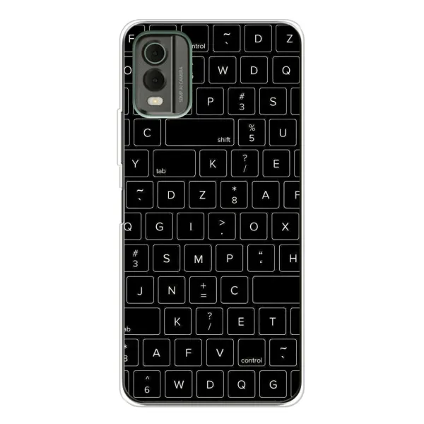 Чехол с рисунком «Клавиатура» для Nokia C32