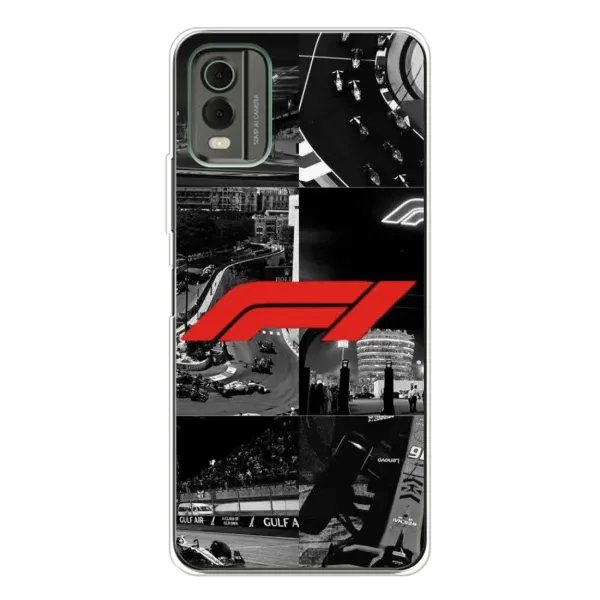 Чехол с рисунком «Коллаж Формула 1» для Nokia C32 Чехол с рисунком «Коллаж Формула 1» для Nokia C32