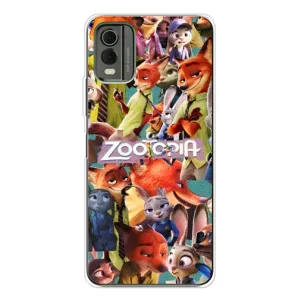 Силиконовый чехол с принтом Зоотрополіс для Nokia C32 (Коллаж героев)