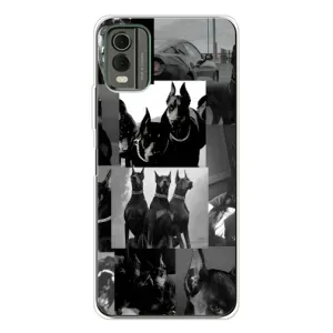 Чехол ДОБЕРМАН для Nokia C32 (Коллаж Доберман)