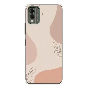Чехол цветочный дизайн для Nokia C32 (Коричневый фон)