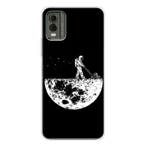 Силиконовый Чехол с принтом "Космонавты" на Nokia C32 (Космонавт)