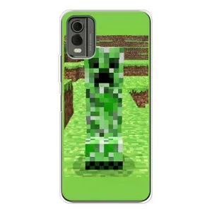 Чехлы для Nokia C32 (Персонажи Майн Крафт) (Крипер 2)