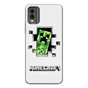 Чехлы для Nokia C32 (Персонажи Майн Крафт) (Крипер)