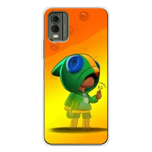 Чехол Бравл Старс для Nokia C32 (LEON в кофте)