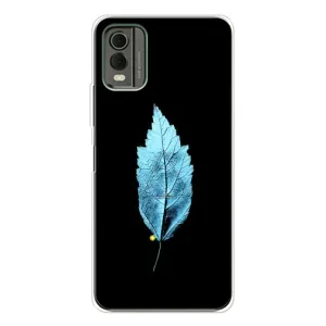 Чехол с картинками на черном фоне для Nokia C32 (Листочек)