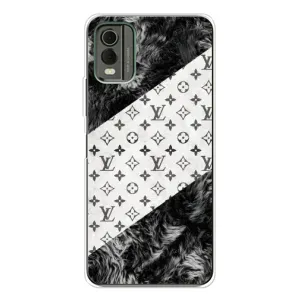 Чехол Стиль Louis Vuitton на Nokia C32 (LV на белом)