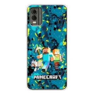 Чехлы для Nokia C32 (Персонажи Майн Крафт) (Майнкрафт)