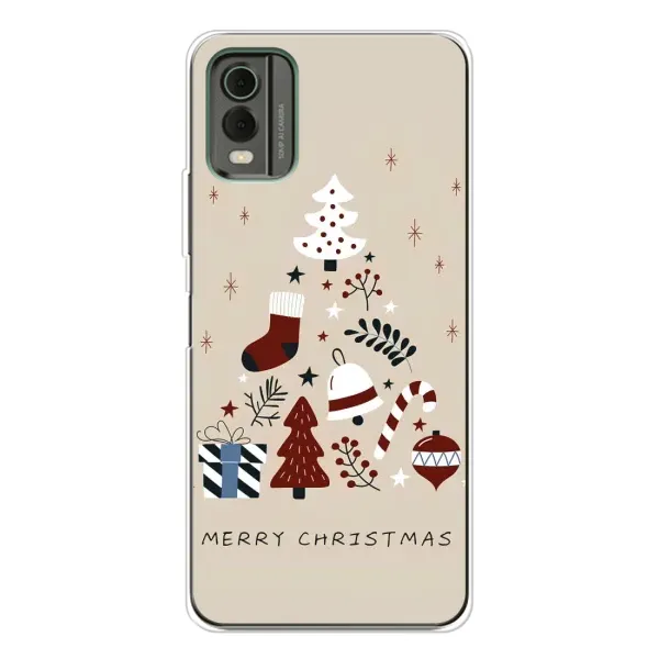 Чехол с рисунком «Merry Christmas» для Nokia C32 Чехол с рисунком «Merry Christmas» для Nokia C32