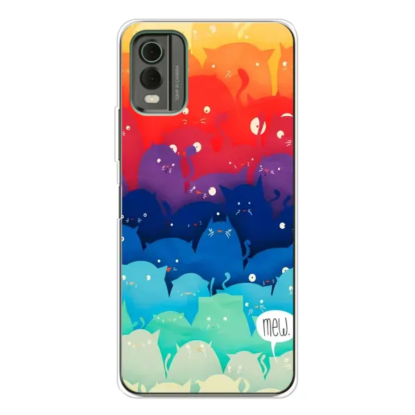 Чехол с рисунком «Mew» для Nokia C32