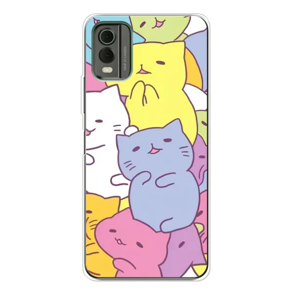 Чехол с рисунком «Милые котики» для Nokia C32 Чехол с рисунком «Милые котики» для Nokia C32