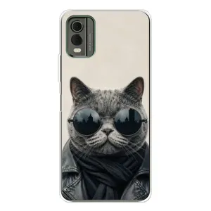 Чехол на тематику: Коты для Nokia C32 (Модный кот)