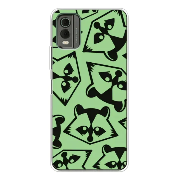Чехол с рисунком «Мордочки Енота» для Nokia C32