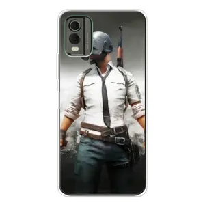 Силиконовый чехол с картинкой "Герой Pubg" на Nokia C32 (Пабг)