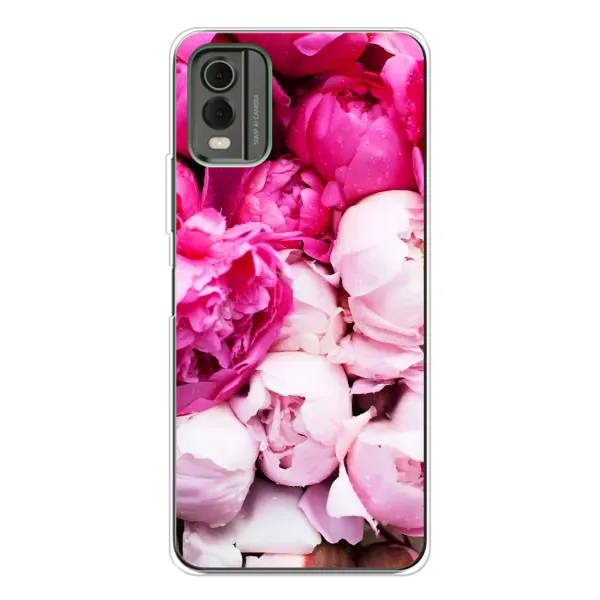 Чехол с рисунком «Пионы» для Nokia C32 Чехол с рисунком «Пионы» для Nokia C32