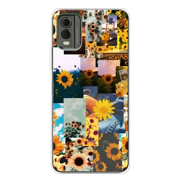 Чехол с рисунком «Подсолнуховый дизайн» для Nokia C32