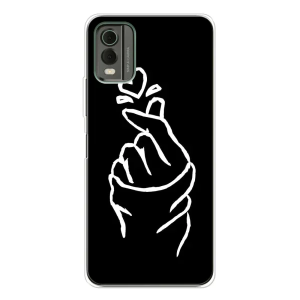 Чехол с рисунком «Сердце на черном» для Nokia C32 Чехол с рисунком «Сердце на черном» для Nokia C32