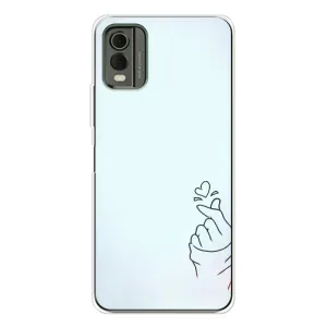 Чехлы (Знак сердечка) на Nokia C32 (Сердце на голубом)