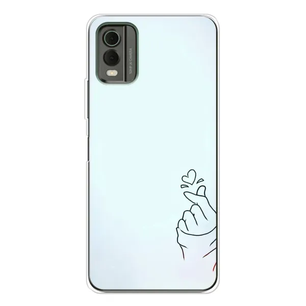 Чехол с рисунком «Сердце на голубом» для Nokia C32 Чехол с рисунком «Сердце на голубом» для Nokia C32