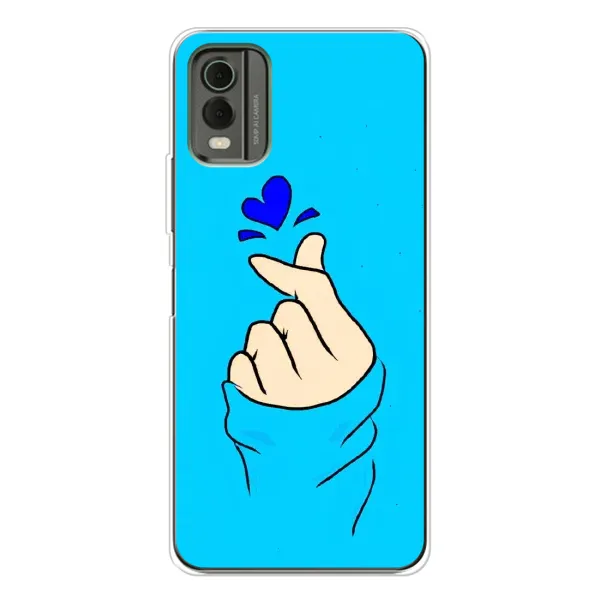 Чехол с рисунком «Сердце на синем» для Nokia C32 Чехол с рисунком «Сердце на синем» для Nokia C32