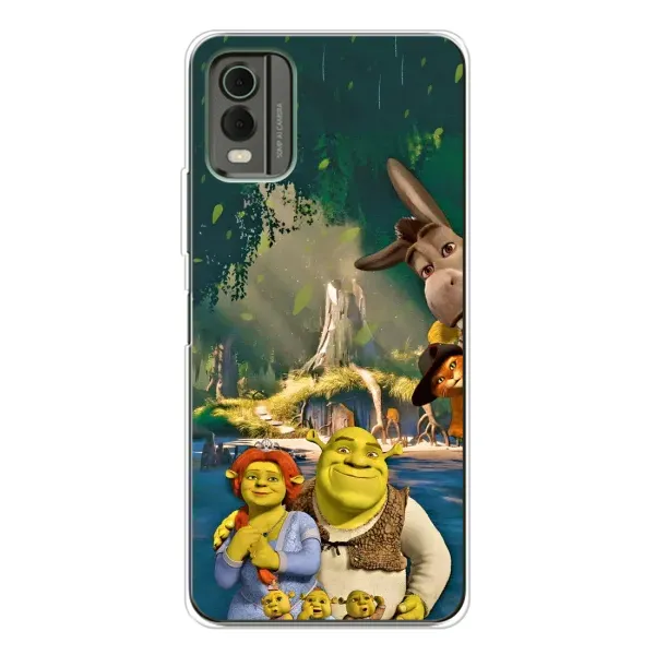 Чехол с рисунком «Шрек и Фиона» для Nokia C32