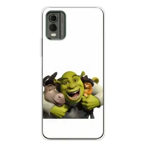 Чехол с рисунком «Шрек осел и кот» для Nokia C32