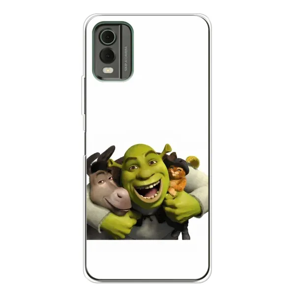 Чехол с рисунком «Шрек осел и кот» для Nokia C32