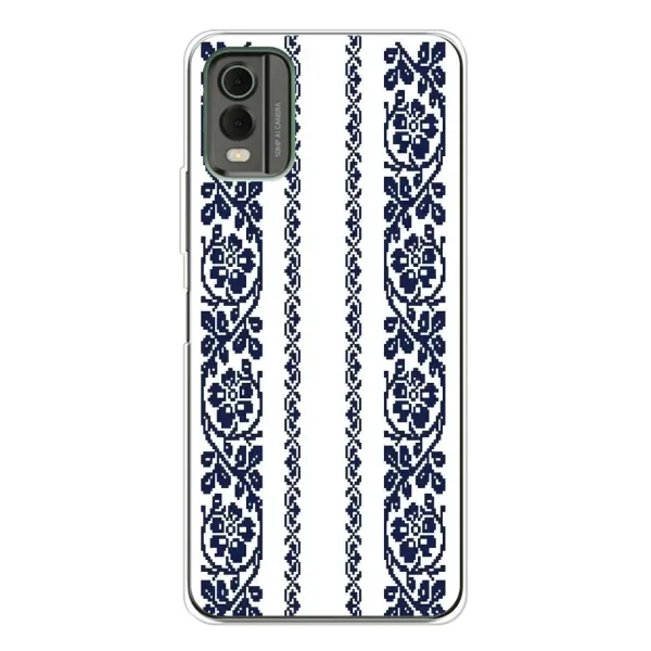 Чехол с рисунком «Синяя вышиванка» для Nokia C32