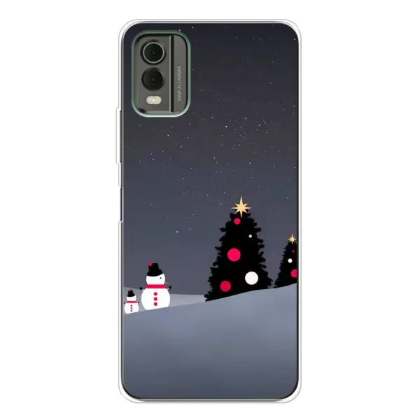 Чехол с рисунком «Снеговички» для Nokia C32 Чехол с рисунком «Снеговички» для Nokia C32