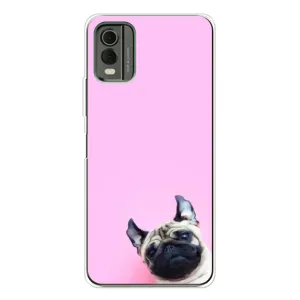 Бампер для Nokia C32 с картинкой "Песики" (Собака на розовом)