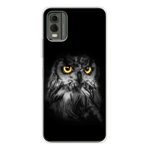 Чехлы с принтом СОВЫ для Nokia C32 (Сова на чёрном)