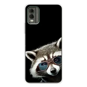 Силиконовый Чехол с Енотами на Nokia C32 (Стильный Енот)