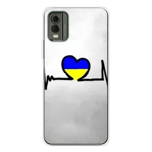 Силиконовый Чехол на Nokia C32 (Я-Украина) (Украинская кардиограмма)
