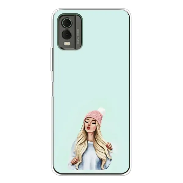 Чехол с рисунком «В шапке» для Nokia C32