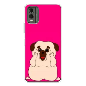 Чехол (ТПУ) Милые собачки для Nokia C32 (Веселый Мопсик)